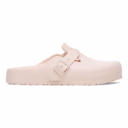 Sandali Birkenstock Boston EVA leggeri e confortevoli colore rosa.