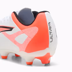 PUMA Ultra 5 Play FG/AG Calcio Unisex Arancione, Bianco