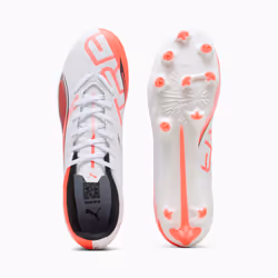 PUMA Ultra 5 Play FG/AG Calcio Unisex Arancione, Bianco - Vista aggiuntiva 4