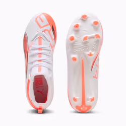 PUMA Ultra 5 Match FG/AG Jr Calcio Unisex Arancione, Bianco - Vista aggiuntiva 4