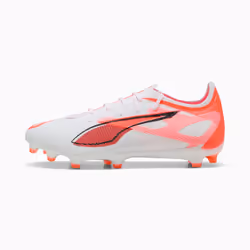 PUMA Ultra 5 Pro FG/AG, Calcio, Unisex, Arancione, Bianco, Adulto, Fantasia, Chiusura con lacci