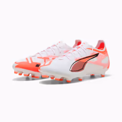 PUMA Ultra 5 Pro FG/AG Calcio Unisex Arancione, Bianco