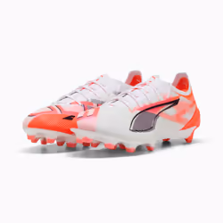 PUMA Ultra 5 Ultimate FG Calcio Unisex Arancione, Bianco