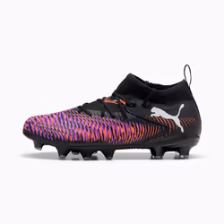 PUMA Future 8 Match FG/AG Jr, Calcio, Unisex, Nero, Multicolore, Bambino, Fantasia, Chiusura con lacci