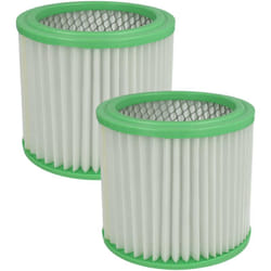 Set da 2x filtro a pieghe piatte compatibile con Navaris aspiracenere (10L 800W) aspirapolvere - Cartuccia filtrante, plastica / carta - Vhbw
