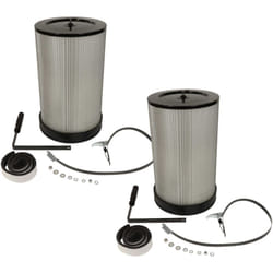 2x Filtro per polveri sottili compatibile con Metabo spa 1702 w impianto di aspirazione - cartuccia filtrante con spazzola per la pulizia - Vhbw