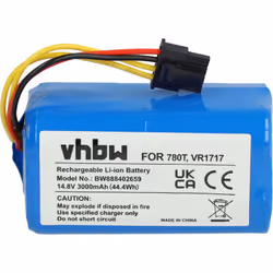 vhbw - the clever way - Batteria ricaricabile di ricambio, compatibile e di alta qualità, ad alta capacità, per robot aspirap ...