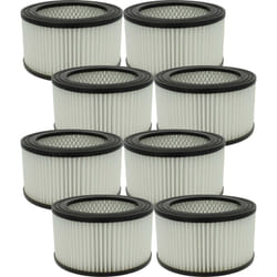 Vhbw - 8x filtro compatibile con PowerPlus POWX3010, POWX3000, POWX312, POWX3013 aspiracenere - filtro hepa nero / bianco