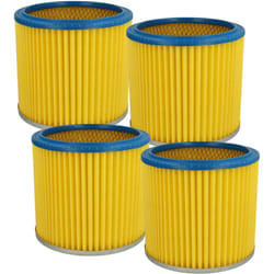 4x filtro a pieghe piatte compatibile con Metabo as 8000, asa 9001 aspirapolvere - blu / giallo - Vhbw
