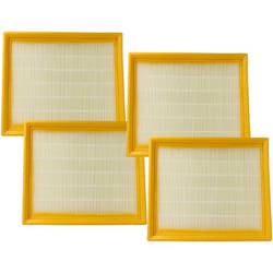 vhbw 4x filtro compatibile con Festool Turbo II, VCP, HF-CT48 aspirapolvere - filtro HEPA giallo / bianco