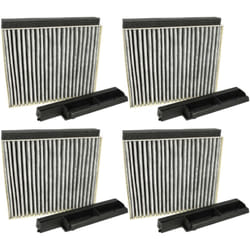 4x filtro a carboni attivi compatibile con Bosch DWQ74BC50B/01, DWQ94BC50B/01, DWQ66DM50/01, DWQ66DM50B/01 cappe aspiranti + telaio di supporto - Vhbw