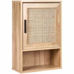 Mobile da bagno con frontale in vimini. Porta un tocco di fascino naturale al tuo bagno con questo elegante armadietto a pare ...