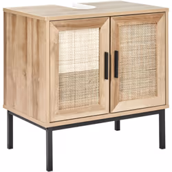 Mobiletto da bagno con frontale intrecciato. Porta fascino naturale al tuo bagno con questo elegante mobile da bagno. Realizz ...
