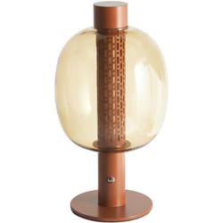 Beliani - Lampada da tavolo a led in alluminio con paralume in vetro marrone senza fili Pulangi