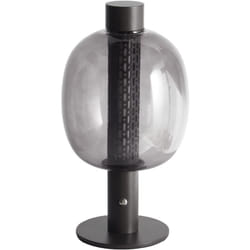 Beliani - Lampada da tavolo a led in alluminio con paralume in vetro nero senza fili Pulangi