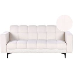 Beliani - Divano letto in tessuto boucle bianco 3 posizioni Alnes