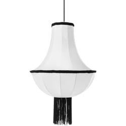 Lampada a sospensione tradizionale d'epoca Plafoniera in nylon sintetico Paralume decorativo Nappe bianche Aragua