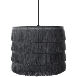Lampada a sospensione di design moderno Plafoniera con paralume a frange Tessuto di poliestere nero Suapure
