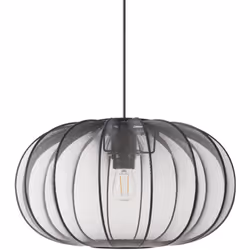 Lampada a sospensione con paralume in nylon. Questa elegante lampada a sospensione conferisce un fascino morbido e naturale a ...