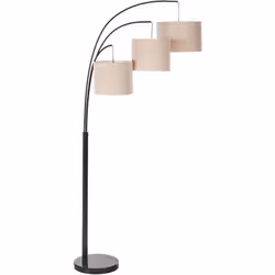 Lampada a stelo con paralumi in tessuto. Porta una luce calda e accogliente nel tuo spazio con questa splendida lampada ad ar ...