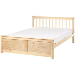 Letto minimalista in pino mdf con rete a doghe 140 x 200 cm in legno chiaro Olendon