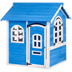 Casetta per bambini in legno. Porta il divertimento all’aria aperta con questa incantevole casetta blu. Dipinta in una vivace ...