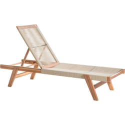 Beliani - Lettino da giardino per piscina sdraio reclinabile in legno d'acacia corda beige Prossedi