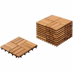 Piastrelle di legno per esterni ad incastro. Trasforma il tuo spazio esterno con questa pavimentazione versatile. Progettata  ...