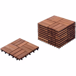 Piastrelle di legno per esterni ad incastro. Trasforma il tuo spazio esterno con questa pavimentazione versatile. Progettata  ...
