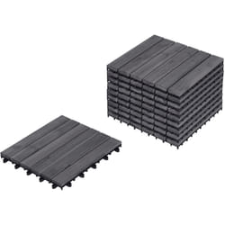 Beliani - Pavimento in legno di acacia grigio per esterni con base in plastica resistente Accettura