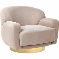 Poltrona elegante con base dorata. Aggiungi un tocco di eleganza al tuo spazio con questa elegante poltrona. Progettata con u ...