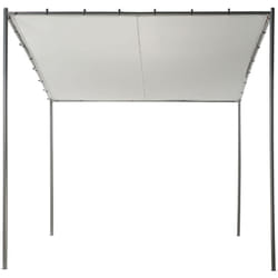 Pergola da giardino Padiglione Pergola 282 x 294 cm Ombra in tessuto Struttura in metallo grigio Vimino