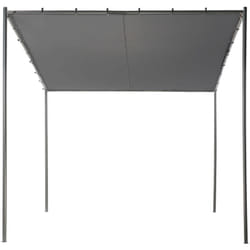 Pergola da giardino Padiglione Pergola 282 x 294 cm Ombra in tessuto Struttura in metallo grigio scuro Vimino