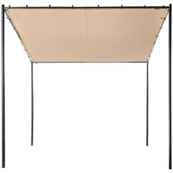 Pergola da giardino Padiglione Pergola 282 x 294 cm Ombra in tessuto Struttura in metallo tortora Vimino