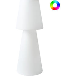 Lampada da terra a LED per esterni impermeabile con telecomando bianco Sabanas