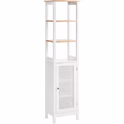 Mobile da bagno autoportante. Questo elegante armadietto da bagno alto e autoportante in stile moderno è realizzato in resist ...