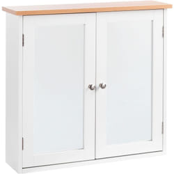 Beliani - Armadietto a muro con specchio da bagno mdf Bianco 17 x 60 cm Alamos