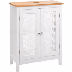 Mobile lavabo con frontale traforato. Questo elegante mobile lavabo da bagno a parete, in stile moderno, è realizzato in MDF  ...