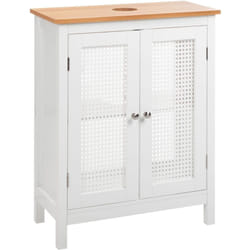 Beliani - Mobiletto da bagno con lavabo con ripiani Ante traforate mdf Bianco 60 x 75 cm Alamos