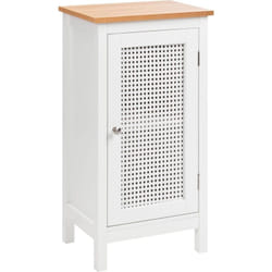 Mobiletto per il bagno con ripiani e ante traforate mdf Bianco 30 x 75 cm Alamos