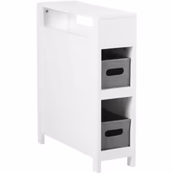 Mobile bagno stretto con cestini. Questo armadietto stretto è una soluzione ideale per bagni con spazio limitato. Realizzato  ...