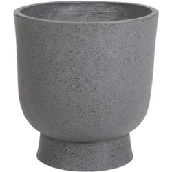 Beliani - Vaso da fiori per esterni e interni effetto terrazzo grigio scuro rotondo MgO 36x36x39 cm Ginkgo