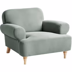 Poltrona imbottita con gambe in legno. Un perfetto equilibrio tra fascino classico e comfort moderno. Questa poltrona offre u ...