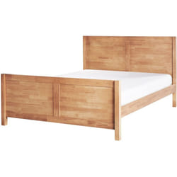 Letto Matrimoniale con Testiera Struttura a Doghe in Legno chiaro 140 x 200 cm Champagnat