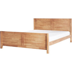 Letto Matrimoniale con Testiera Struttura a Doghe in Legno chiaro 180 x 200 cm Champagnat