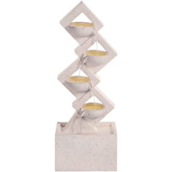 Beliani - Fontana all'aperto Giardino Cascata d'acqua con luce led Plugged Resina Beige Shegar