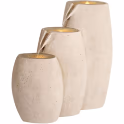 Fontana d'acqua per esterni con luce LED. Porta il rilassante suono dell’acqua che scorre nel tuo giardino con questa elegant ...