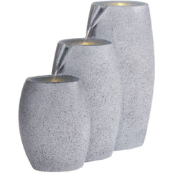 Beliani - Fontana da giardino all'aperto d'acqua con luce led in resina Beige Arkle