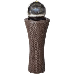 Beliani - Fontana da giardino all'aperto Cascata d'acqua con luce led in resina marrone Zenyatta