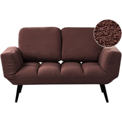 Divano letto 2 posti Boucle marrone braccioli regolabili gambe in metallo Brekke